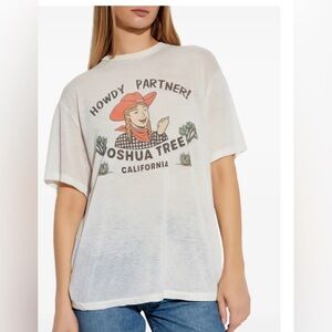 Re/Done Howdy Partner Graphic T-Shirt - Cream